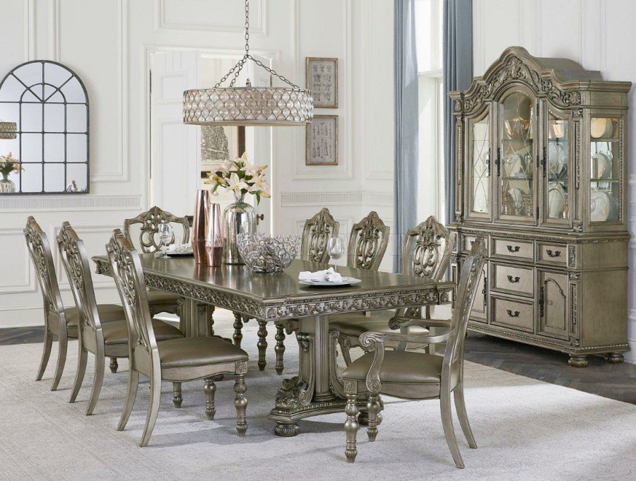 Dining Room Homelegance | Homelegance Catalonia Buffet And Hutch In Platinum Gold 1824Pg-50*