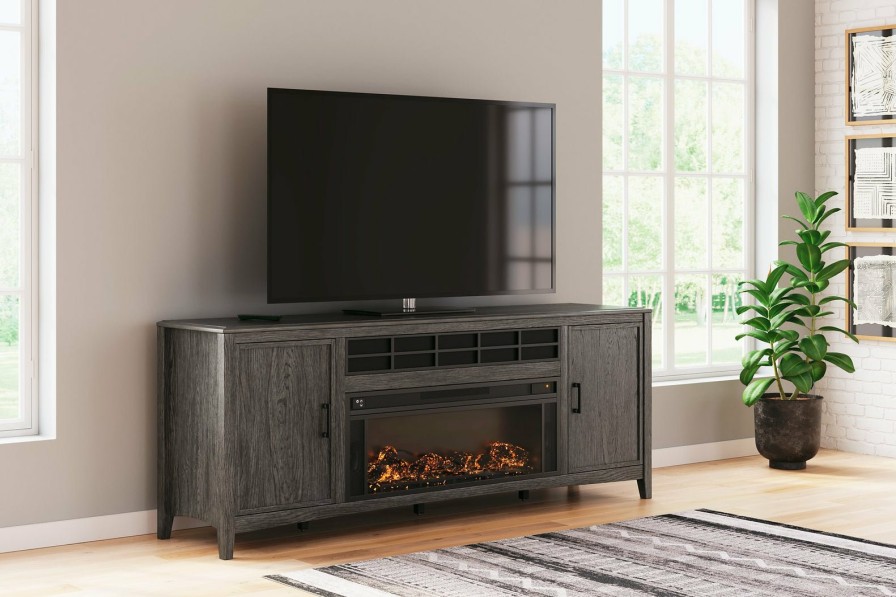 Entertainment Ashley Furniture | Montillan 84" Tv Stand With Electric Fireplace