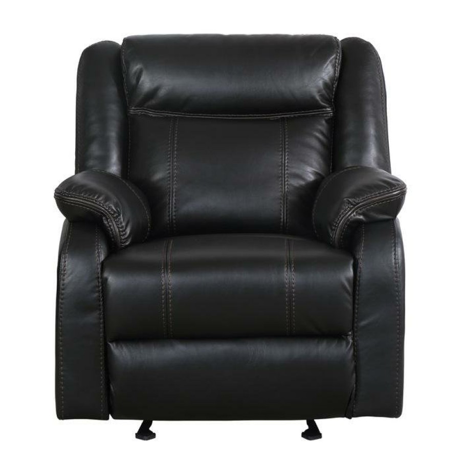 Living Room Homelegance (Homerica East) | Homelegance Furniture Jude Glider Recliner Chair In Black 8201Blk-1