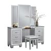 Bedroom Homelegance (Homerica East) | Homelegance Allura Vanity Dresser With Mirror In Silver 1916-15*