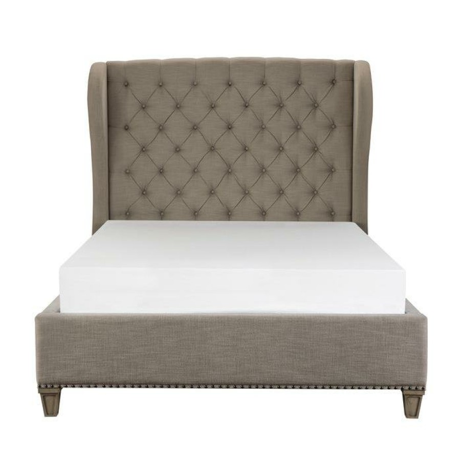 Bedroom Homelegance (Homerica East) | Homelegance Vermillion Queen Upholstered Panel Bed In Gray 5442-1*