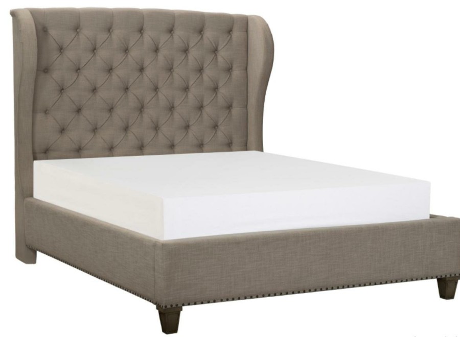 Bedroom Homelegance (Homerica East) | Homelegance Vermillion Queen Upholstered Panel Bed In Gray 5442-1*