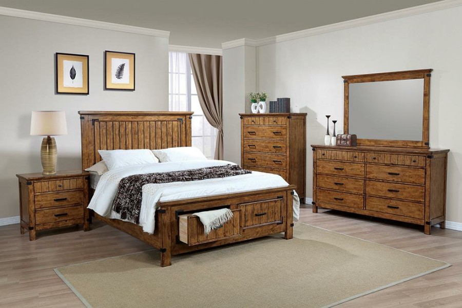 Bedroom Coaster Z2 Premium | G205260Q S4 Brenner Rustic Honey Queen Four Piece Set