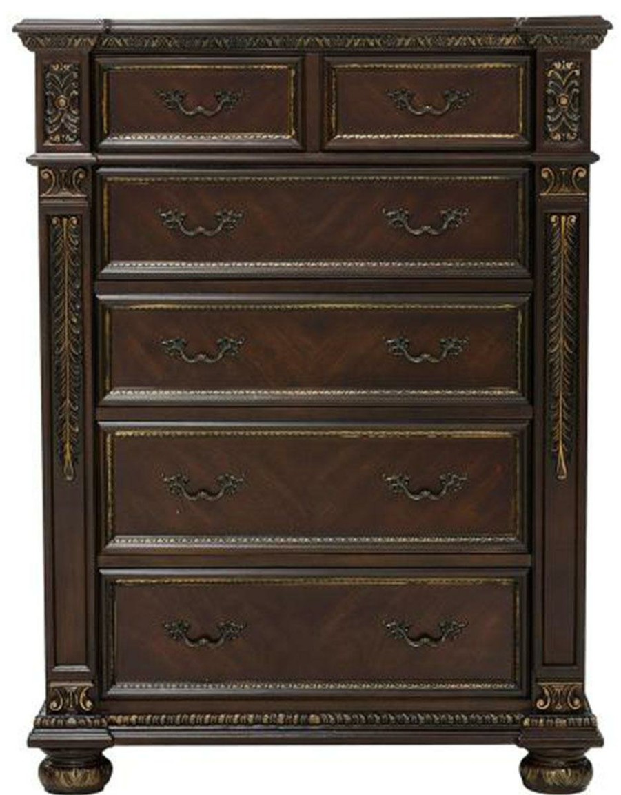 Bedroom Homelegance (Homerica East) | Homelegance Catalonia 5 Drawer Chest In Cherry 1824-9