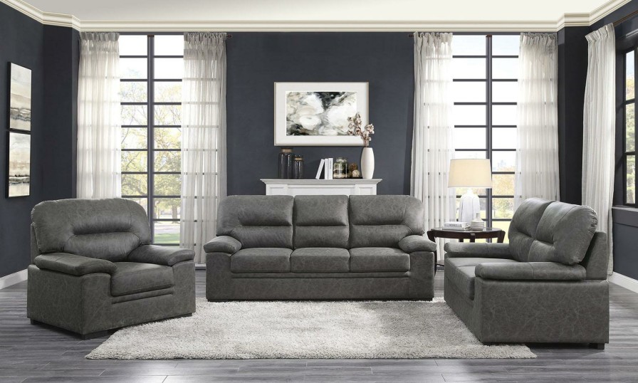 Living Room Homelegance (Homerica East) | Homelegance Furniture Michigan Chair In Dark Gray 9407Dg-1