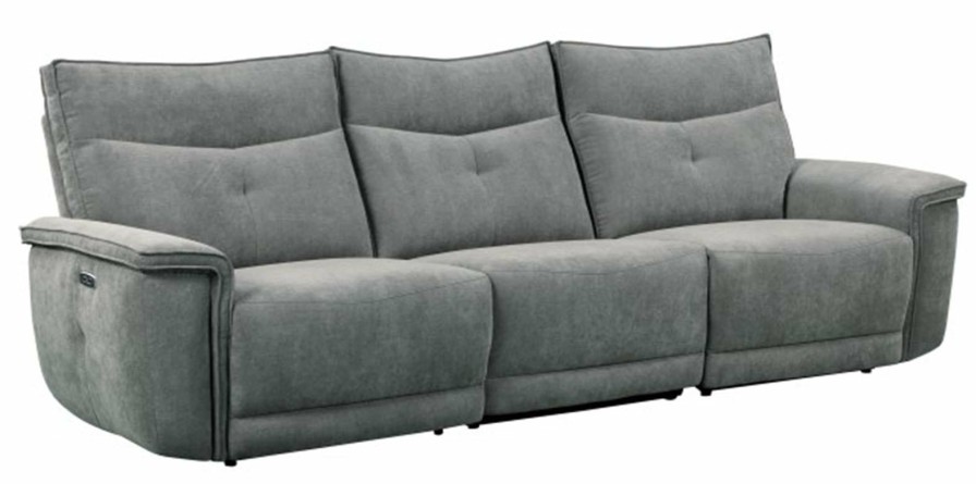 Living Room Homelegance (Homerica East) | Homelegance Furniture Tesoro Power Double Reclining Sofa W/ Power Headrests In Dark Gray