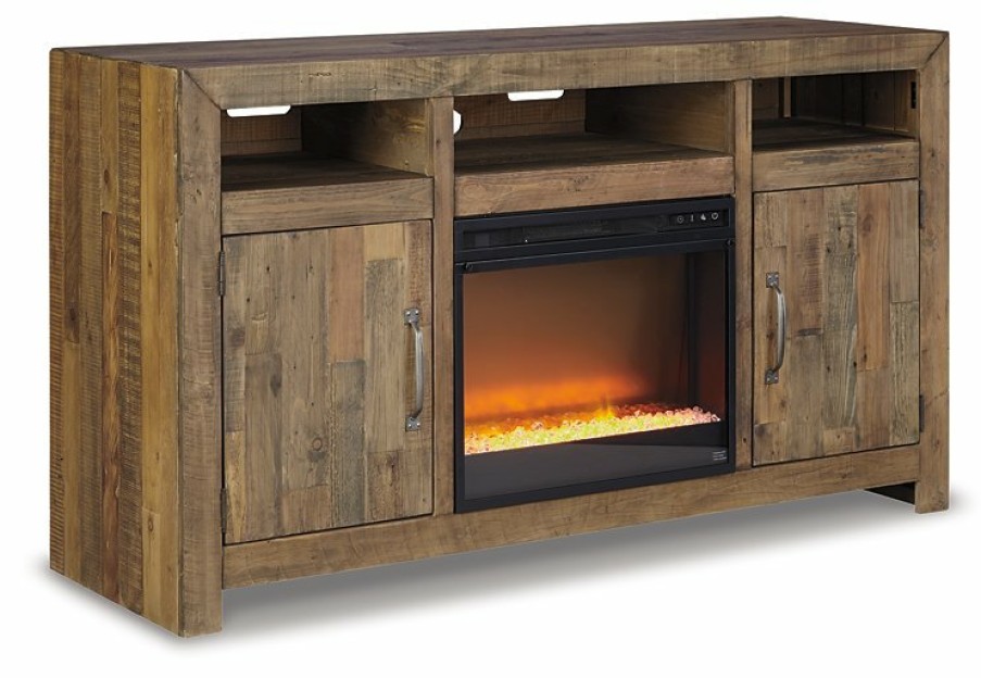 Entertainment Ashley Furniture | Sommerford 62" Tv Stand With Electric Fireplace