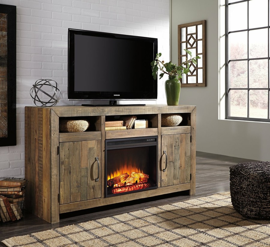 Entertainment Ashley Furniture | Sommerford 62" Tv Stand With Electric Fireplace