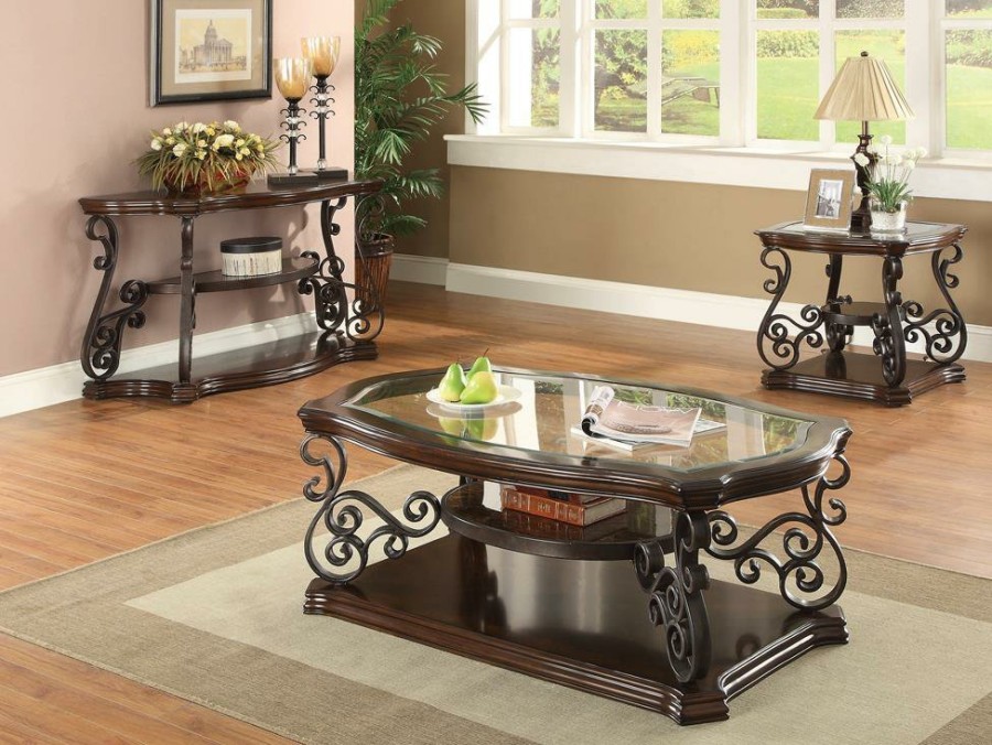 Living Room Coaster Z2 Premium | Occasional Traditional Dark Brown Sofa Table