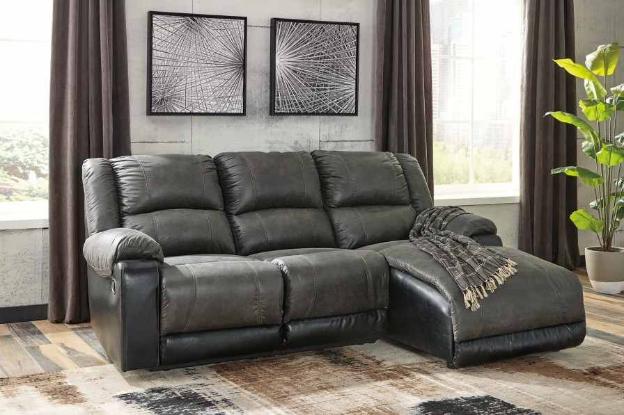 Living Room Ashley Furniture | Nantahala 3-Piece Reclining Sectional With Chaise