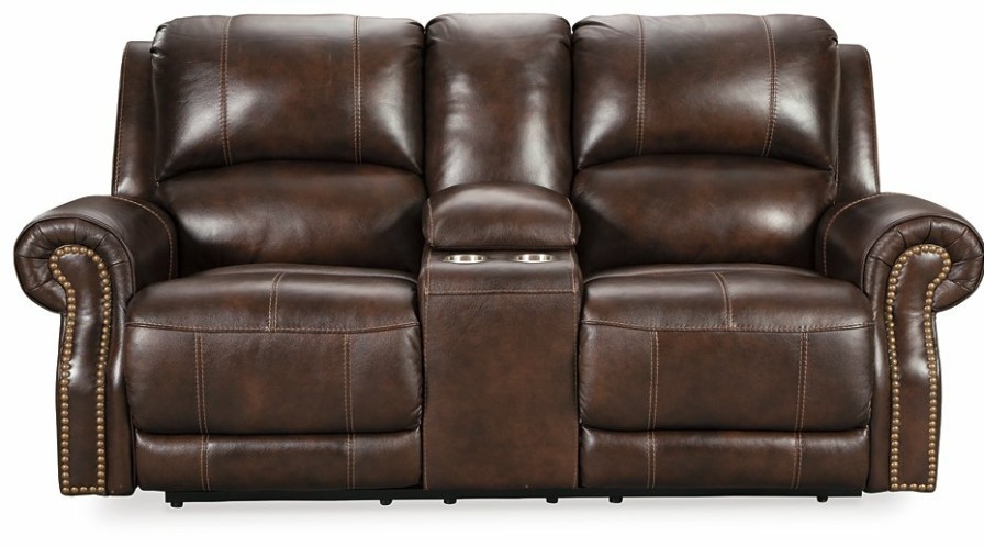 Living Room Ashley Furniture | Buncrana Power Reclining Loveseat With Console