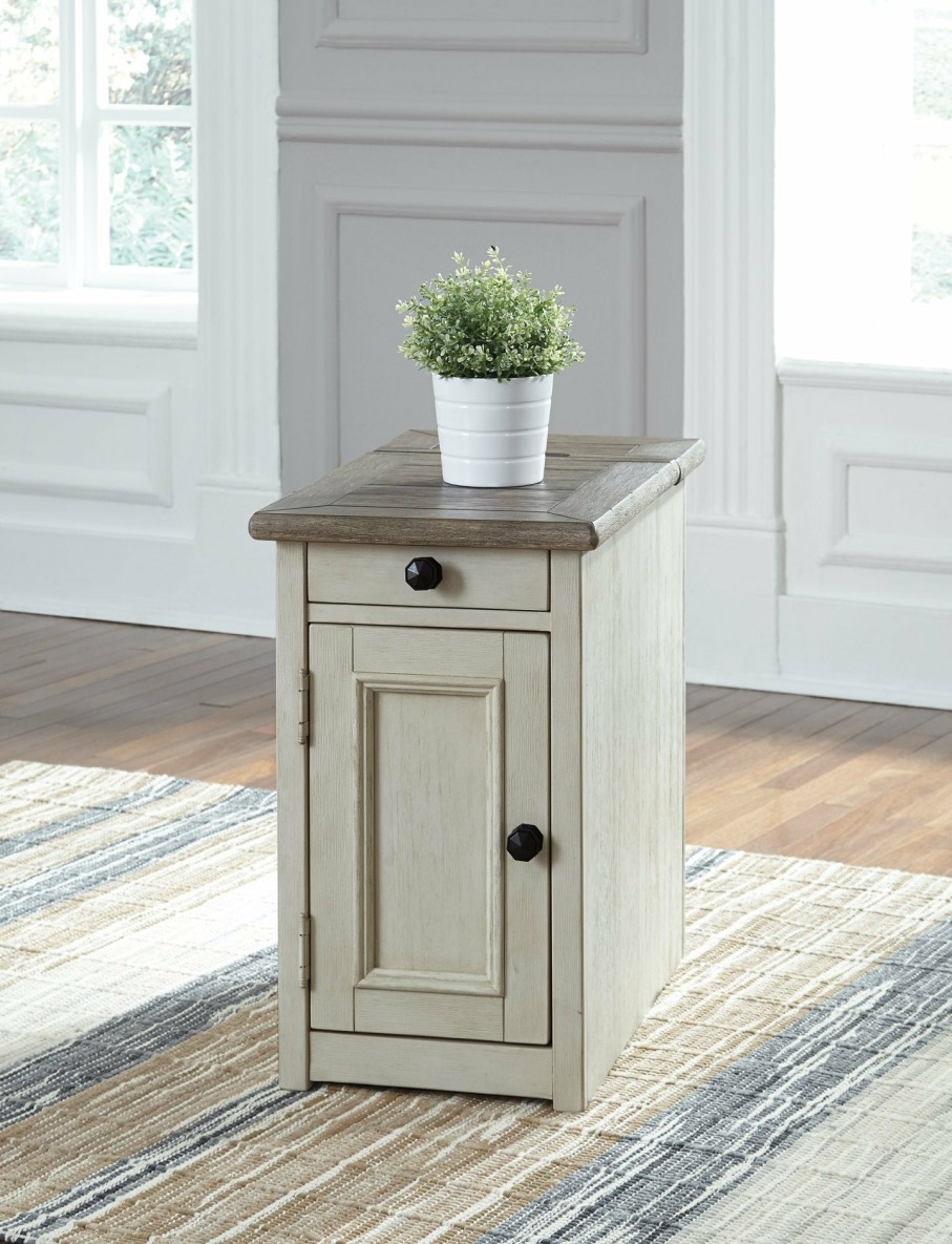 Living Room Ashley Furniture | Bolanburg Chairside End Table With Usb Ports & Outlets