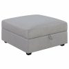 Living Room Coaster Z2 Premium | Cambria Square Storage Ottoman Grey