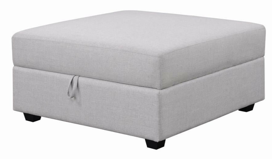 Living Room Coaster Z2 Premium | Cambria Square Storage Ottoman Grey