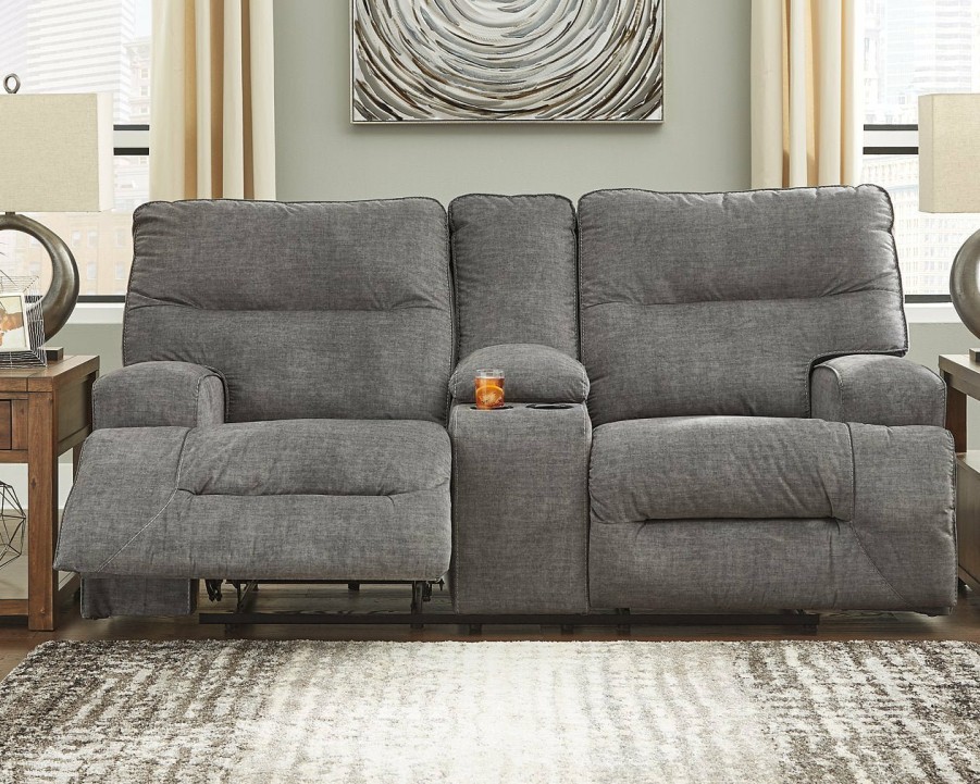 Living Room Ashley Furniture | Coombs Reclining Loveseat With Console