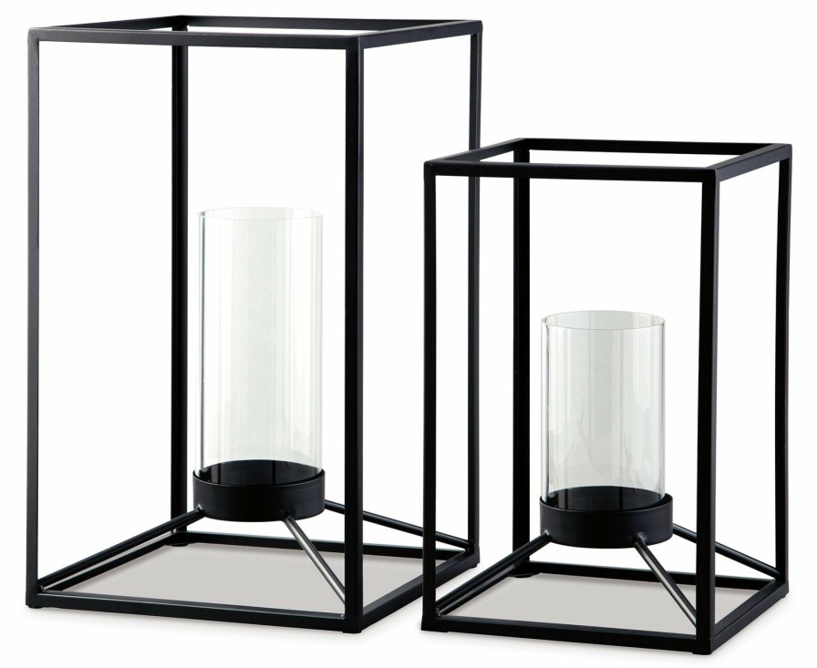 Accessories Ashley Furniture | Dimtrois Lantern (Set Of 2)