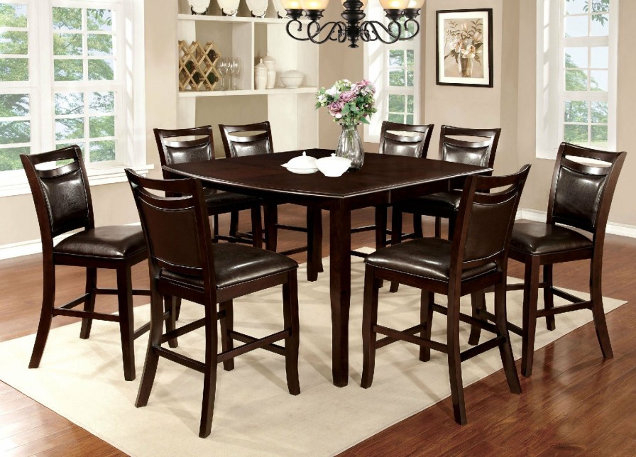 Dining Room FOA East | Woodside Ii Dark Cherry 9 Pc. Counter Ht. Table Set