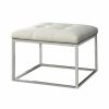 Living Room Coaster Z2 Premium | G500423 Contemporary White And Chrome Ottoman