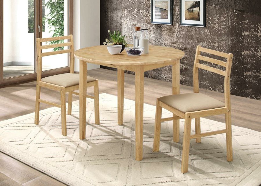 Dining Room Coaster Z2 Premium | G130006 Casual Natural And Beige Three Piece Dining Set