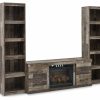 Entertainment Ashley Furniture | Derekson 3-Piece Entertainment Center With Electric Fireplace