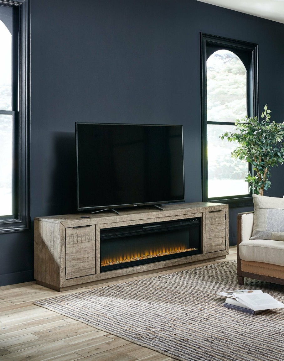 Entertainment Ashley Furniture | Krystanza Tv Stand With Electric Fireplace