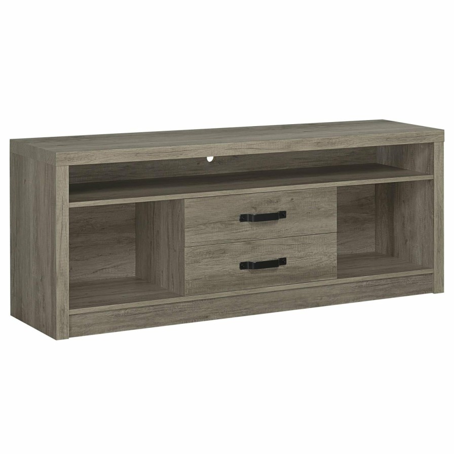 Entertainment Coaster Z2 Premium | Modern Grey Driftwood Tv Console