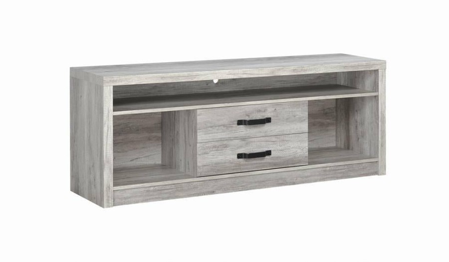 Entertainment Coaster Z2 Premium | Modern Grey Driftwood Tv Console