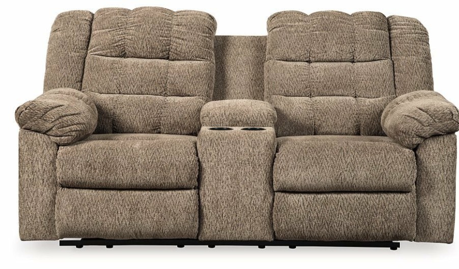 Living Room Ashley Furniture | Workhorse Reclining Loveseat With Console