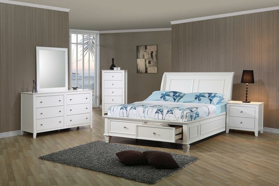 Bedroom Coaster Z2 Premium | G400239T S4 Selena Coastal White Twin Four Piece Set