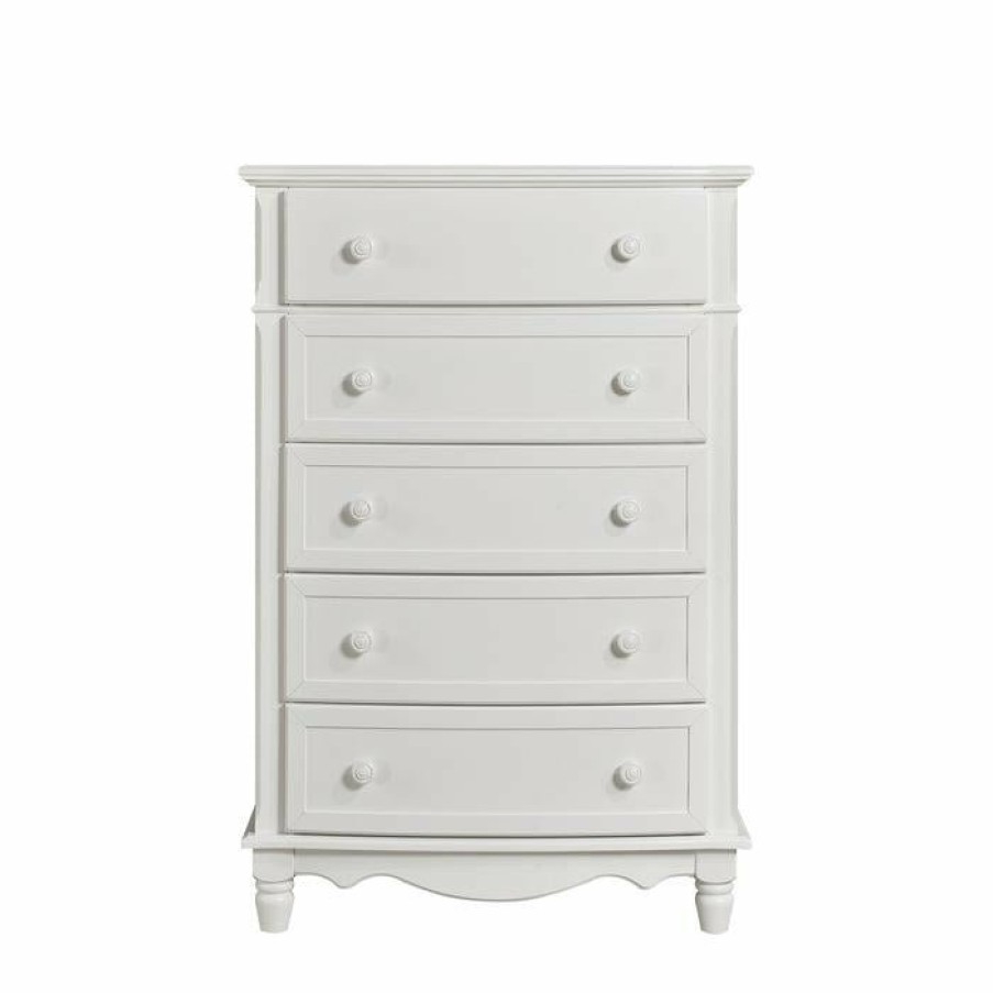 Bedroom Homelegance (Homerica East) | Homelegance Clementine 5 Drawer Chest In White B1799-9