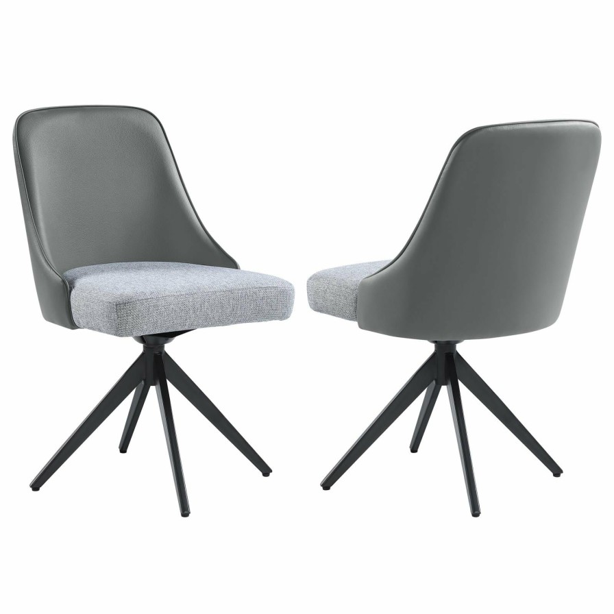 Dining Room Coaster Z2 Premium | Paulita Upholstered Swivel Side Chairs (Set Of 2) Grey And Gunmetal