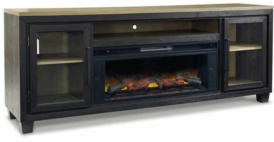 Entertainment Ashley Furniture | Foyland 83" Tv Stand With Electric Fireplace