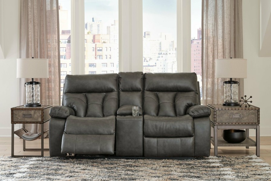 Living Room Ashley Furniture | Willamen Reclining Loveseat With Console