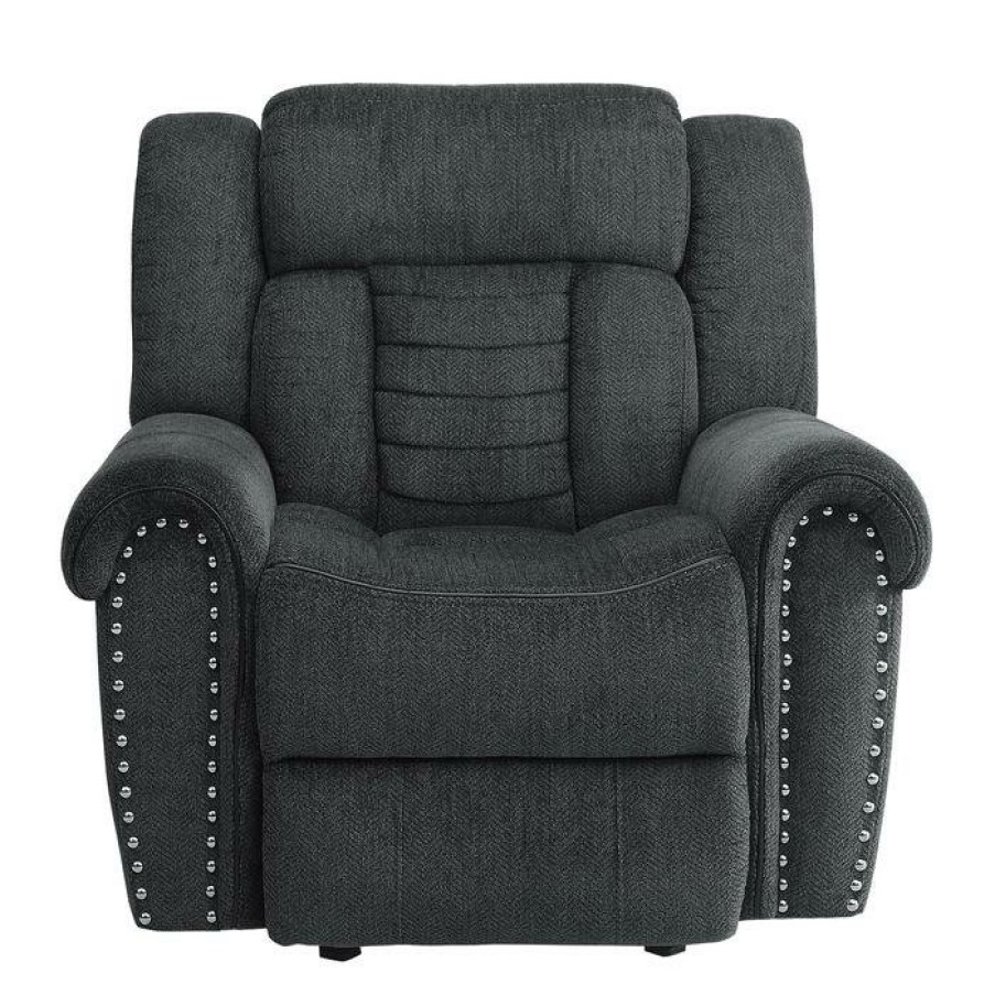 Living Room Homelegance (Homerica East) | Homelegance Furniture Nutmeg Glider Reclining Chair In Charcoal Gray 9901Cc-1