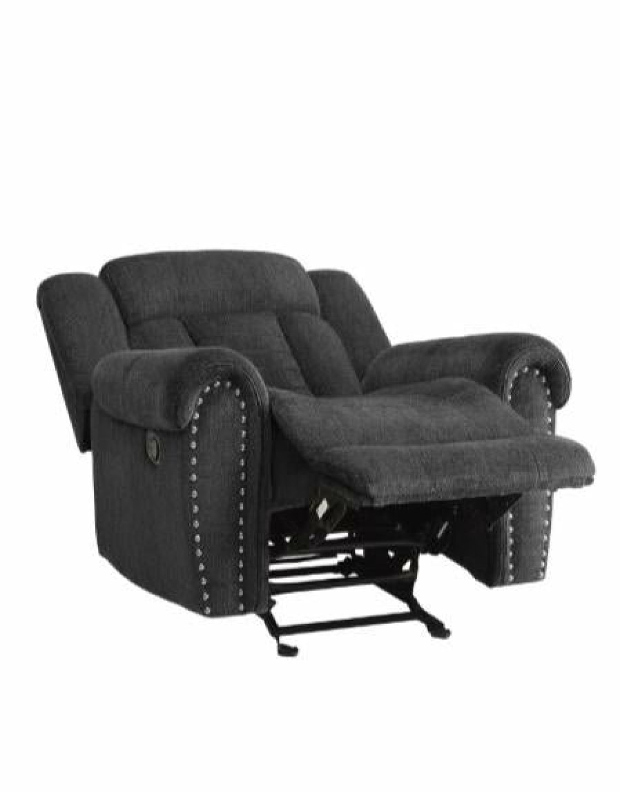 Living Room Homelegance (Homerica East) | Homelegance Furniture Nutmeg Glider Reclining Chair In Charcoal Gray 9901Cc-1