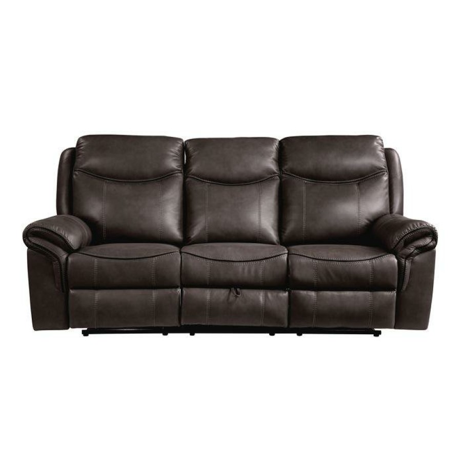 Living Room Homelegance (Homerica East) | Homelegance Furniture Aram Double Glider Reclining Sofa In Brown 8206Brw-3