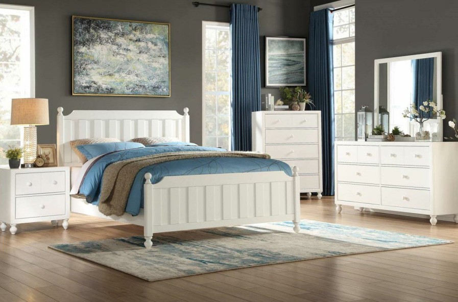 Bedroom Homelegance (Homerica East) | Homelegance Wellsummer Queen Panel Bed In White 1803W-1*