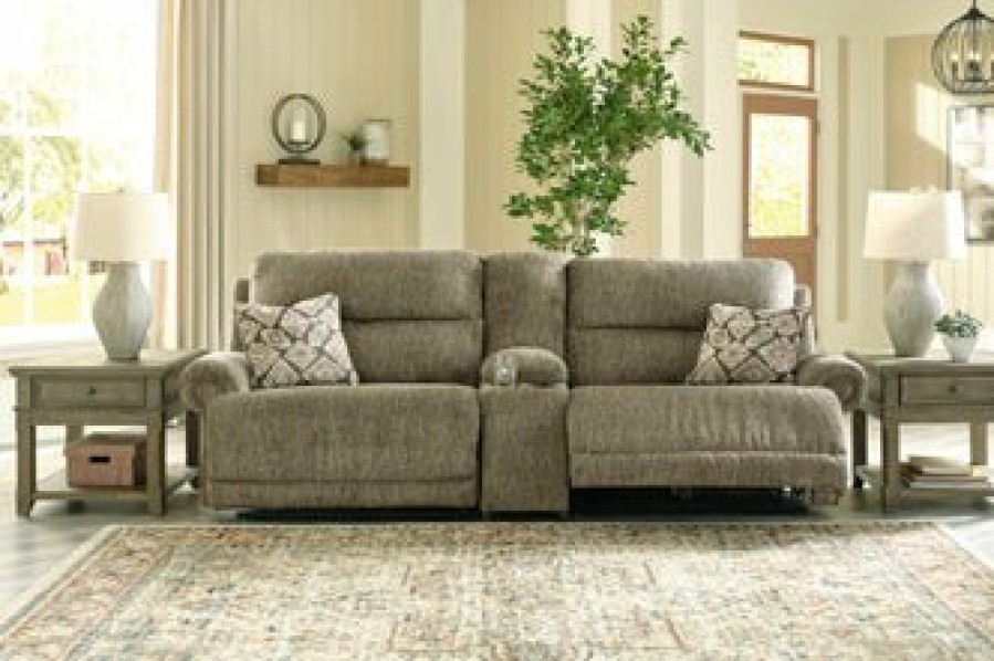 Living Room Ashley Furniture | Lubec 3-Piece Reclining Loveseat With Console