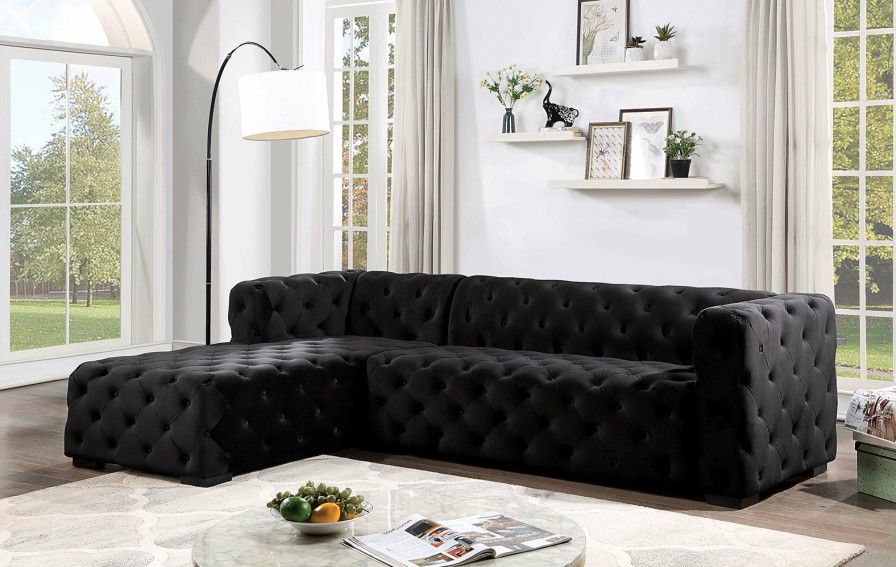 Living Room FOA East | Zenaide Sectional, Black