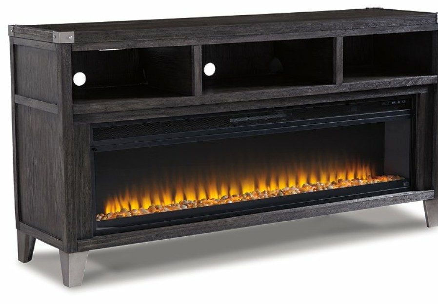 Entertainment Ashley Furniture | Todoe 65" Tv Stand With Electric Fireplace