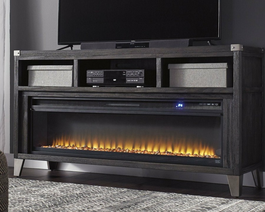 Entertainment Ashley Furniture | Todoe 65" Tv Stand With Electric Fireplace