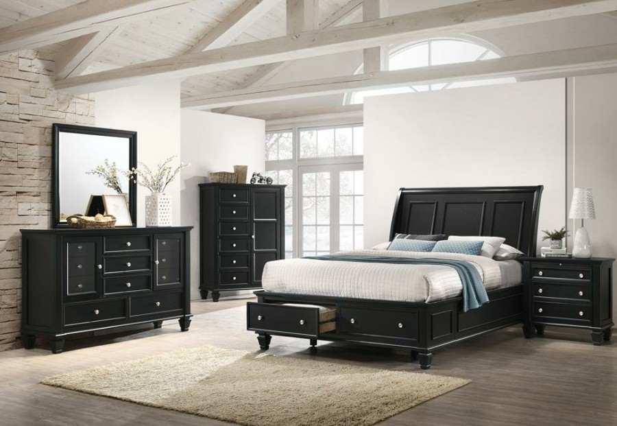 Bedroom Coaster Z2 Premium | Sandy Beach Black California King Four Piece Bedroom Set