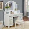 Bedroom FOA East | Tracy White Vanity W/ Stool