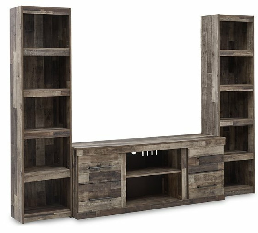 Entertainment Ashley Furniture | Derekson 3-Piece Entertainment Center