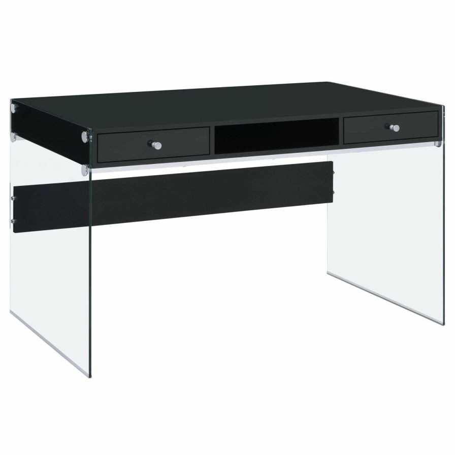 Home Office Coaster Z2 Premium | G800830 Contemporary Glossy Black Writing Desk