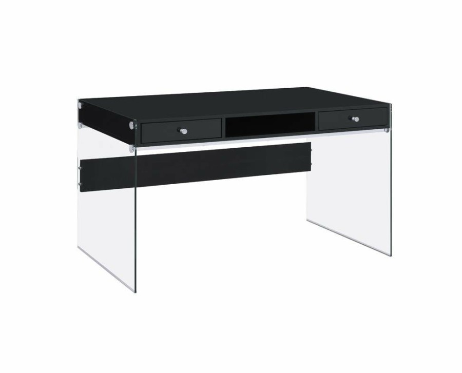 Home Office Coaster Z2 Premium | G800830 Contemporary Glossy Black Writing Desk