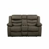 Living Room Homelegance (Homerica East) | Homelegance Furniture Discus Double Reclining Loveseat In Brown 9526Br-2