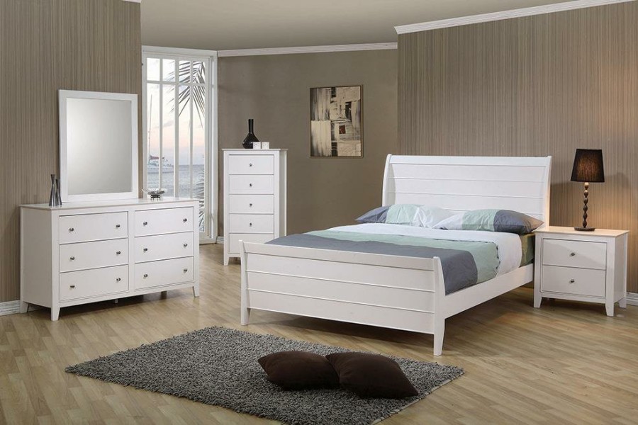 Bedroom Coaster Z2 Premium | Selena Coastal White Twin Four Piece Set