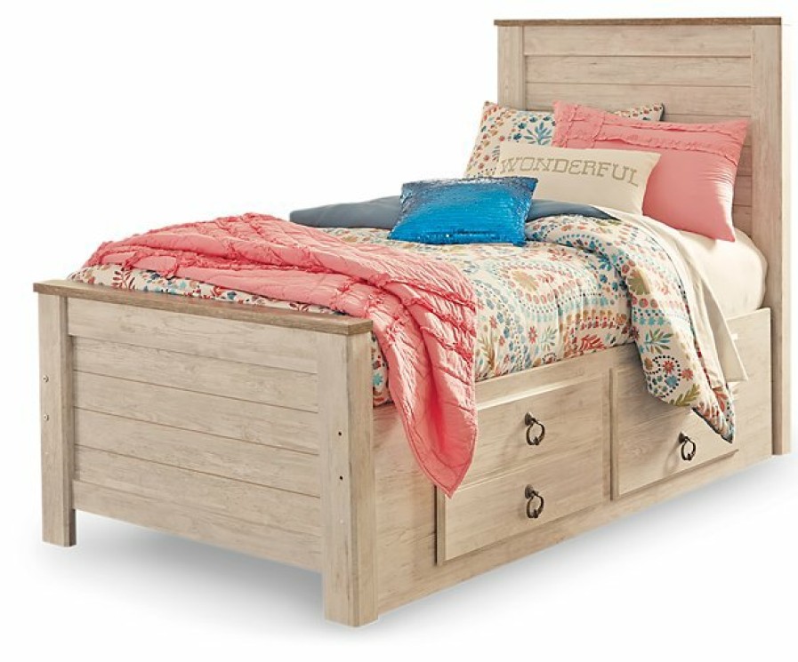 Bedroom Ashley Furniture | Willowton Bed With 2 Storage Drawers