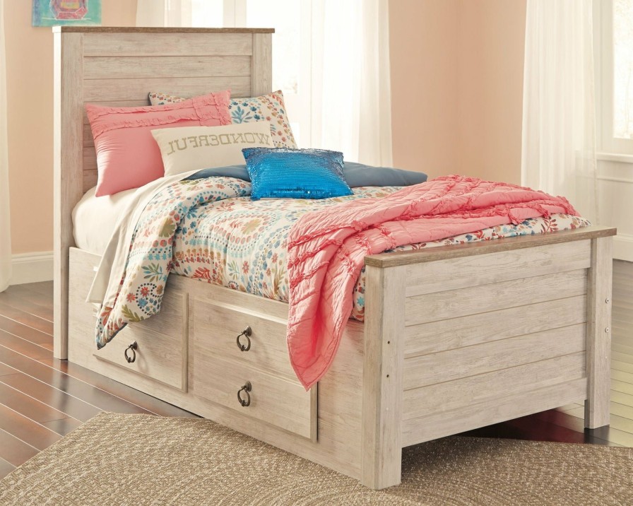 Bedroom Ashley Furniture | Willowton Bed With 2 Storage Drawers